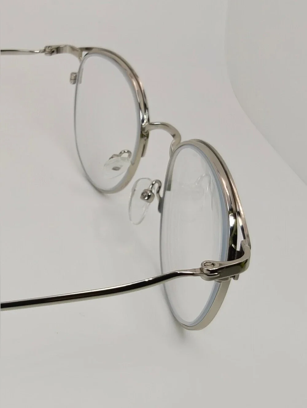 Jive. Lime Green and Silver Round Metal Eyeglasses. Wider Face Design.